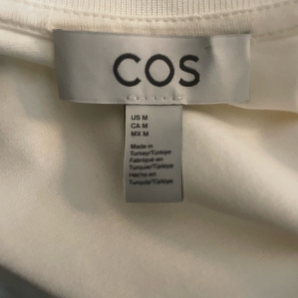 COS Scoop Neck Jersey Midi Dress Cream Size Medium Sleeveless Ribbed Edge Fluid - Picture 11 of 14